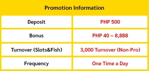 Magdeposito ng 500 PHP at makakuha ng libreng bonus 40 PHP – 8,888 PHP! !